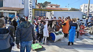 Traditional race of wooden scooters with steel ball bearing wheels, held in Pula on 17.02.2019.