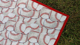 Baseball throw quilt that was a gift for my son's t-ball coach