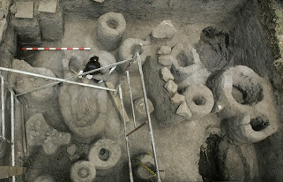 Archaeologists also discovered the ruins of a nearby settlement next to the burial site 