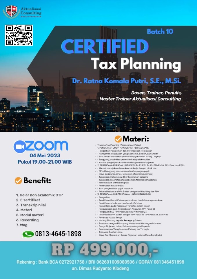 WA.0813-4645-1898 | Certified Tax Planning (CTP) 4 Mei 2023