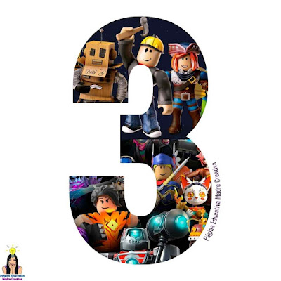 Número 3 Tres de ROBLOX para imprimir