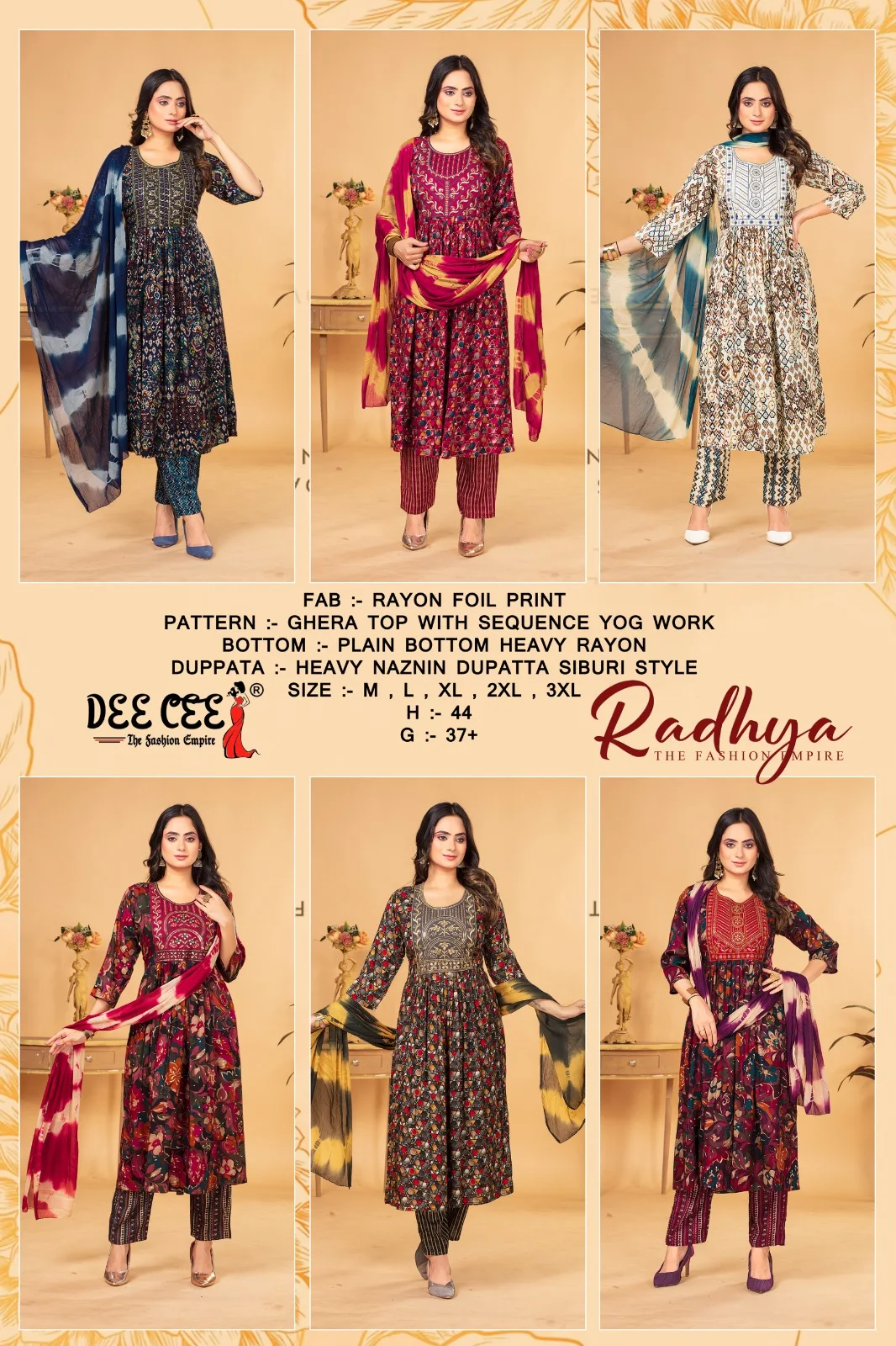 Radhya Deecee Rayon Foil Print Readymade Pant Style Suits