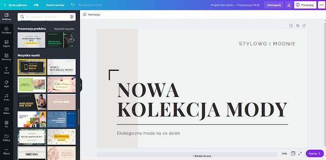 Canva projektowanie obrazów i prezentacji