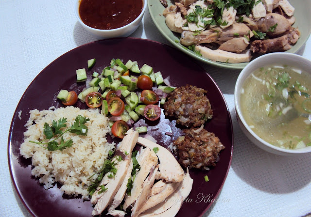 Hainanese chicken and rice