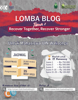 Lomba Blog 2022 untuk Mahasiswa UIN Walisongo Semarang