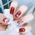 Christmas Press on Nails in Snowflake and Santa Claus Design with Printed Round Short Nails for Girl and Women