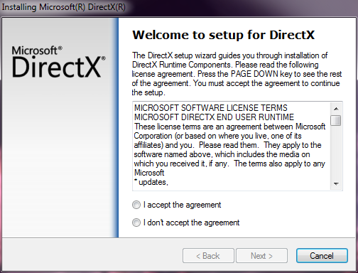 dll error solution, directx web installer