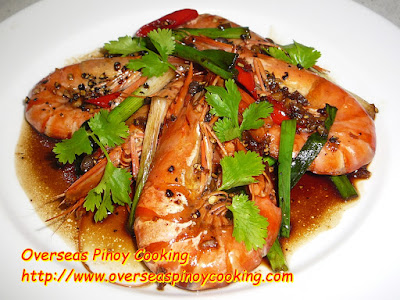 Black Peppered Prawns Pinoy Style