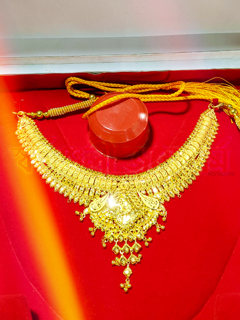 ১ ভরি নেকলেস সেট দেখুন (1 Vori/18 Gram Necklace Full Set) 21/22 Karat KDM Price in Bangladesh