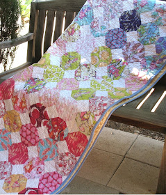 Snowball quilt feather flock by tina givens using aurifil  & minky