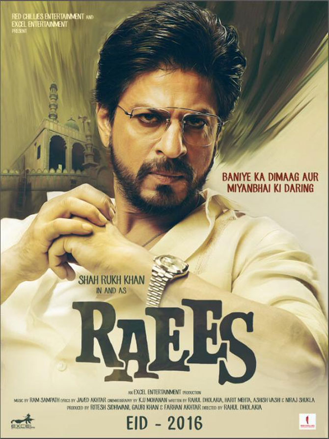 Latest Raees 2017 Shah Rukh Khan, Farhan Akhtar movie poster Photos, Pics, Image - First Look of Raees