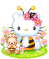 hello kitty bee pixel art