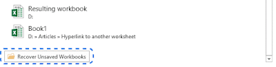 Recover Unsaved Workbooks