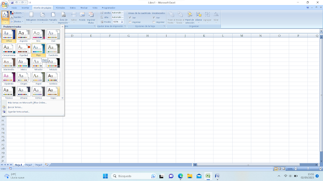 Temas de Microsoft Excel