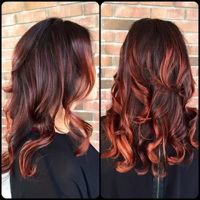 Balayage Highlights red