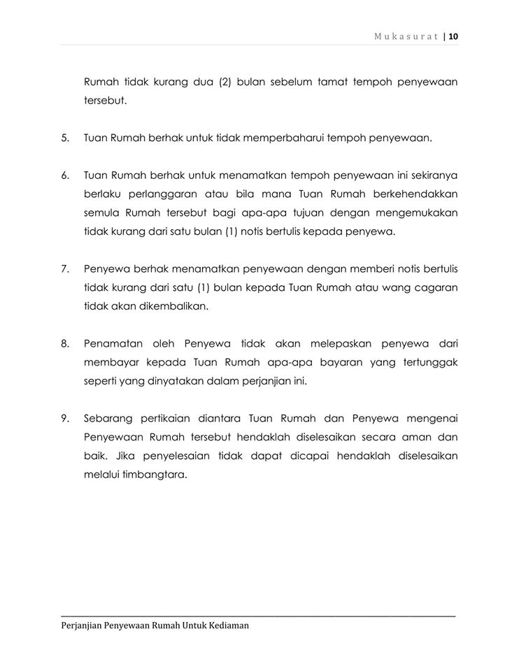 Contoh Surat Pelepasan Pembantu Rumah Tamat