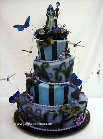 Halloween zombie blue and black Wedding Cake Corpse Bride