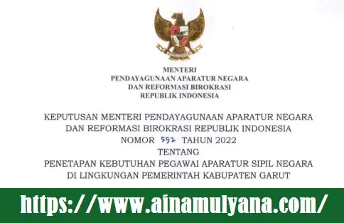 Rincian Formasi Kebutuhan ASN PPPK Kabupaten Garut Tahun 2022 - www.ainamulyana.com