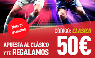 sportium promocion Bono 50 euros “Clasico” Real Madrid vs Barcelona 23 diciembre