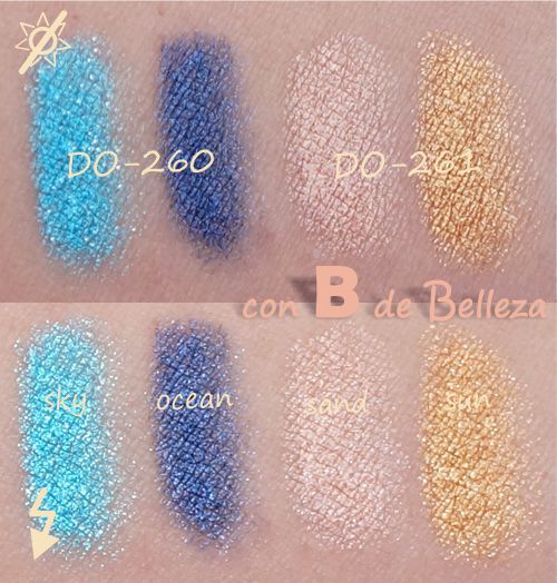 Swatches Sky ocean sand gold