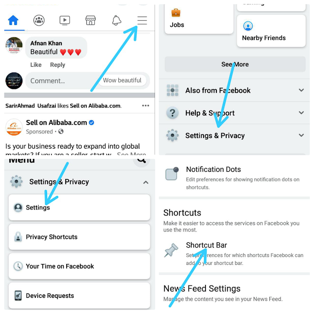 How to Remove or add icons from Facebook App Shortcut bar