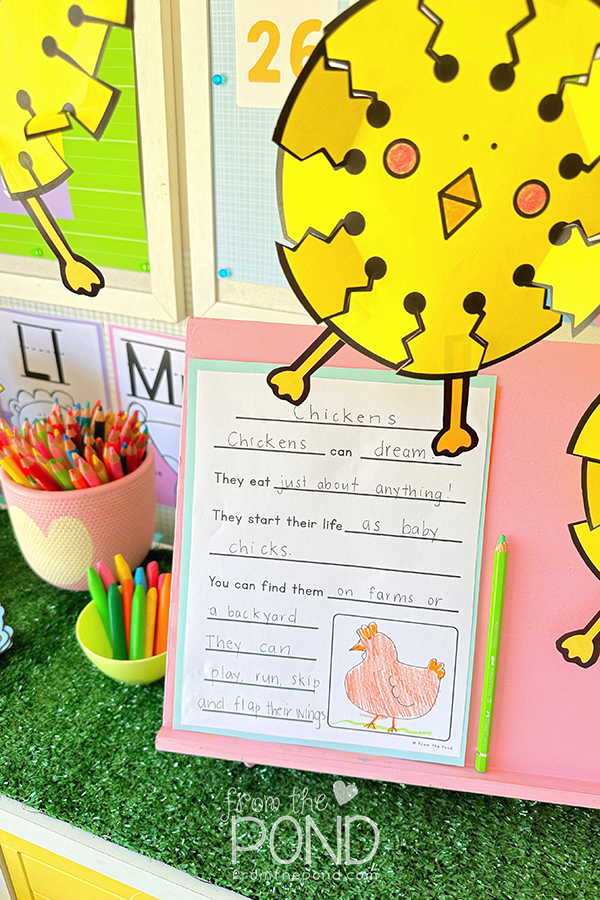 Spring Chick Craft in Kindergarten for Scissor Skills