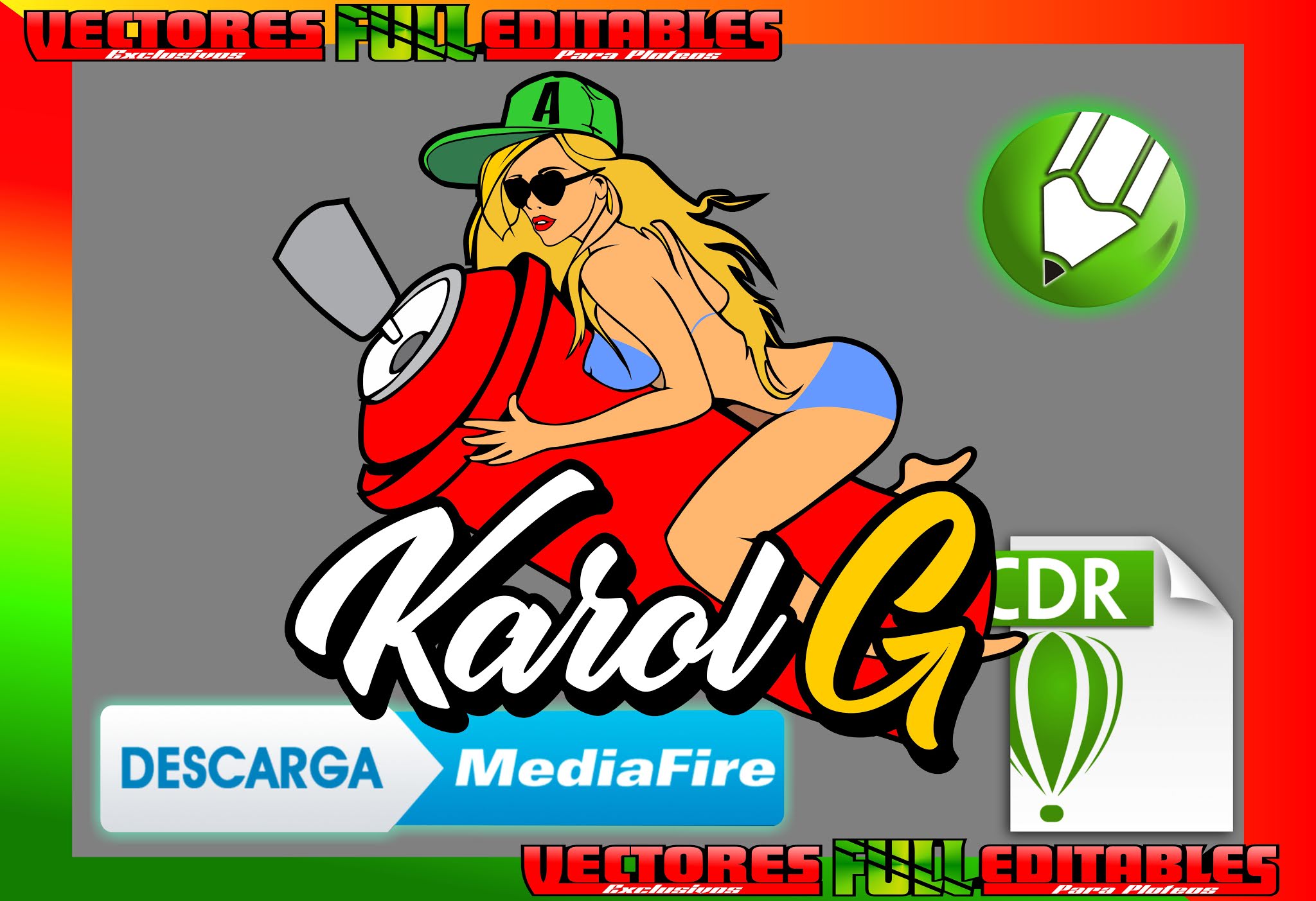 Karol G Sexi Vector Modificado Para Corte en  Plotter