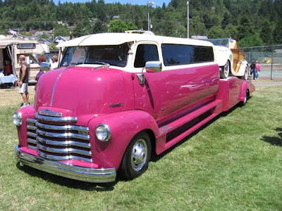 This Limousine Car Hauler is based on a 1948 Chevrolet truck cab that has