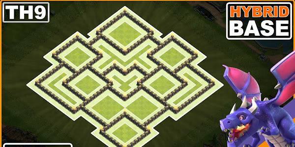 Town Hall 9 Hybrid Base with Centralized Town Hall [COPY LINK]