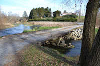 Private wooden bridge over waterway