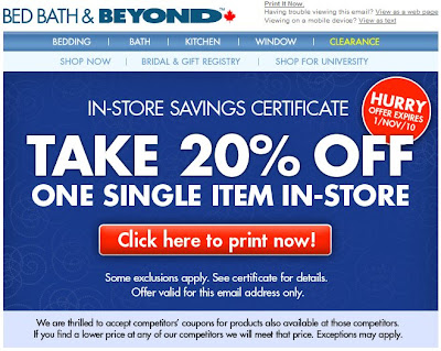 Online Bed Bath and Beyond Coupon