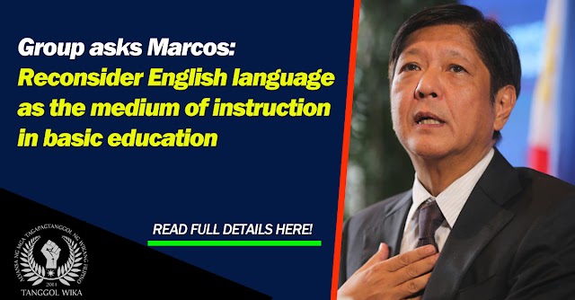 Group asks Marcos: Reconsider English language as the medium of instruction in basic education