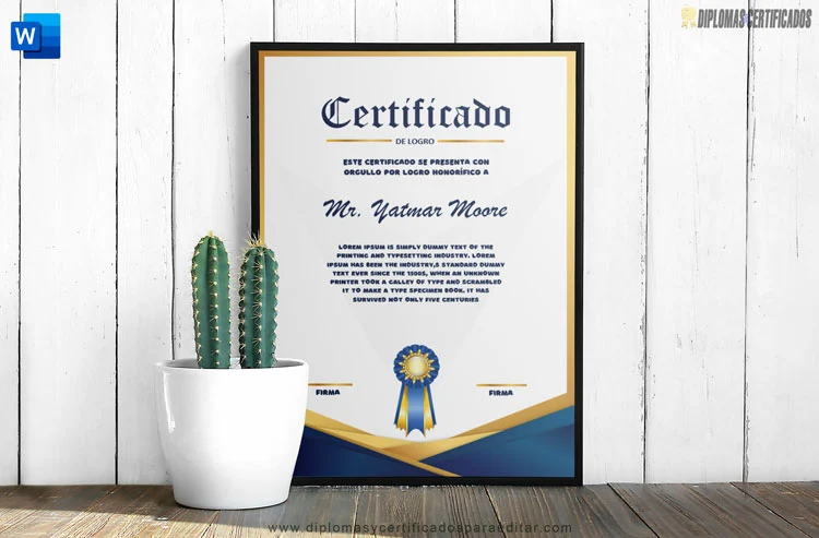 Plantilla de Certificado de logro elegante en Word