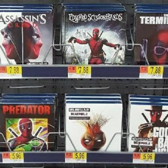 Deadpool Sale at WalMart : デッドプールのファンにうれしいお知らせ ! !、「デッドプール 2」全米公開記念として、過去のデッドプールの主演作「ファイト・クラブ」や「ターミネーター」、「シザーハンズ」など、シリーズの旧作をお求めやすい価格でセール ! !