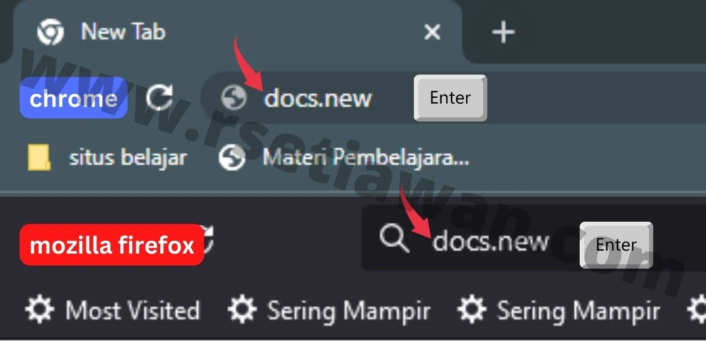 Buka atau buat dokumen baru di google docs