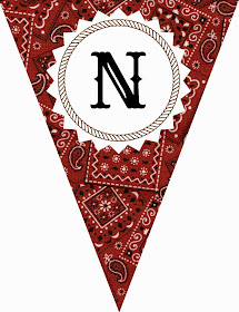 FREE Printable Western-Themed Pennant Banner (includes all letters and numbers) | Apples to Applique #western #party #cowboy #cowgirl #birthday