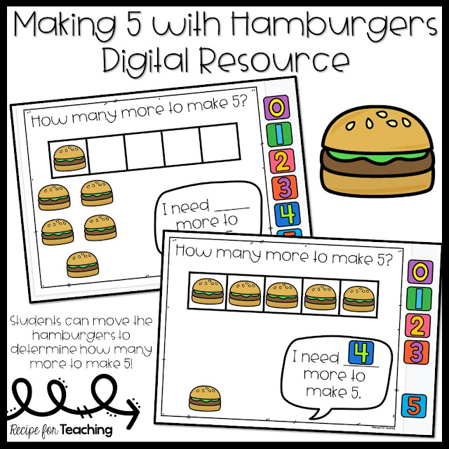 https://www.teacherspayteachers.com/Product/Making-5-with-Hamburgers-Digital-Resource-5427956