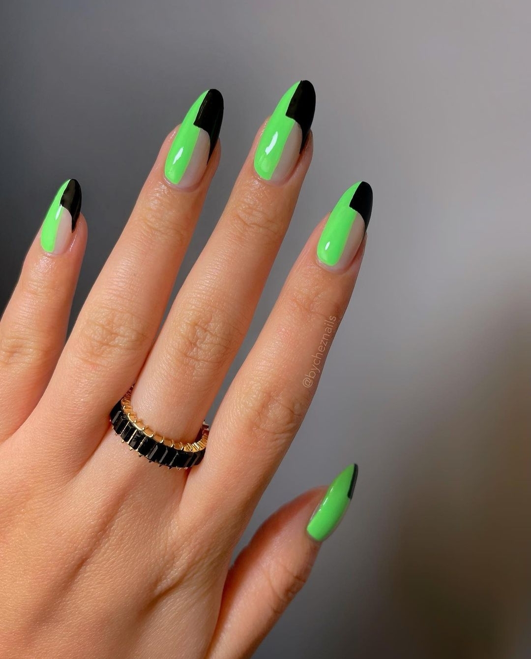 green and black March Nail Designs