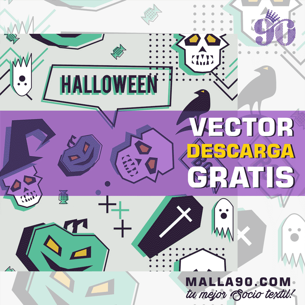 descarga vector de helloween patron boo