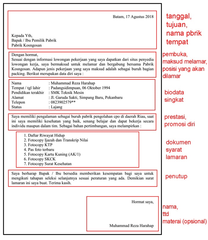 Contoh Surat Lamaran Kerja Tanpa Lowongan & Posisi - KOSNGOSAN