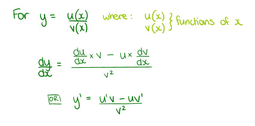 quotient rule formula. The Quotient Rule for