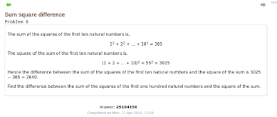 Project Euler Problem 6 and Solution