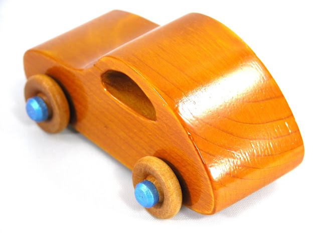 Handmade Wood Toy Car Based on the Classic 1957 Bug from the Play Pal Series