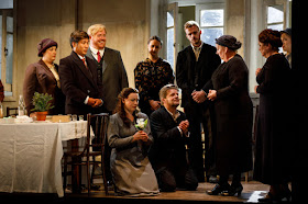 Janacek: Jenufa - Grange Park Opera - Heather Ireson, Jihoon Kim, Nicky Spence, Natatalya Romaniw, Amy Lyddon, Peter Hoare, Harry Thatcher, Anne Marie Owens Susan Bullock, Hanna-Liisa Kirchin (Photo Richard Lewisohn)