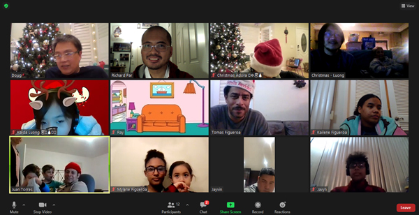 A screenshot that I took of our Zoom Xmas party on December 20, 2020.