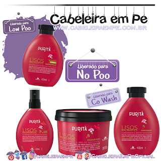 Shampoo (Low Poo), Condicionador, Máscara e Fluido de Brilho (Liberados para No Poo) Lisos Radiantes - Purità