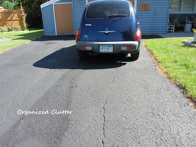 Freshly seal coated driveway