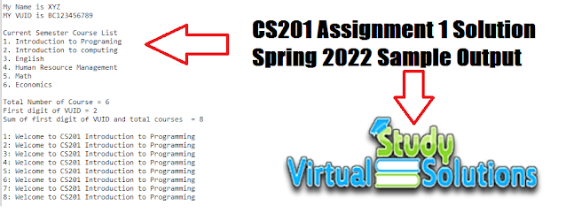 CS201 Assignment 1 Solution Sample Output Spring 2022