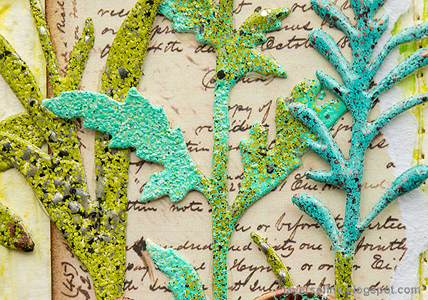 Layers of ink - Embossed Card Tutorial by Anna-Karin Evaldsson. Ranger Mixed Media Powder.