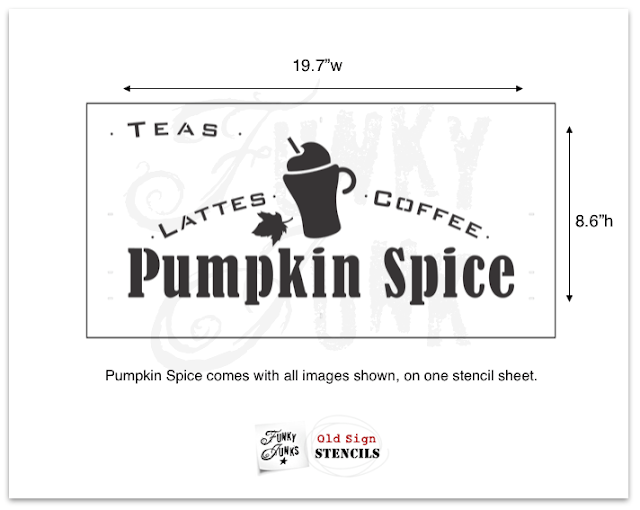 Photo of a pumpkin spice latte stencil.